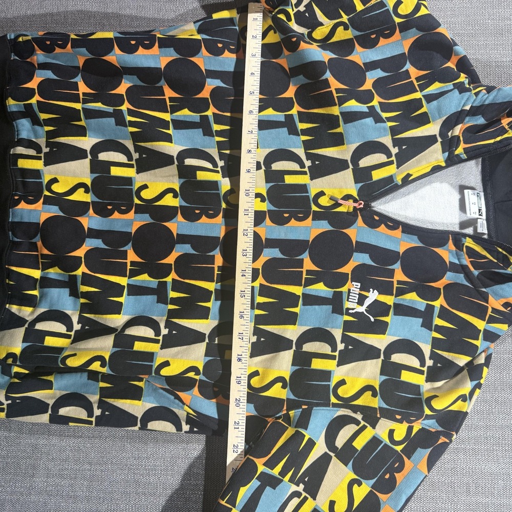 Puma Hoodie Mens Medium Multicolor Short Sleeve 1/4 Zip Pullover Sport Club - Picture 6 of 8